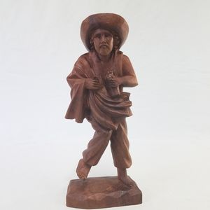 Hand Carved Wooden Man Figurine